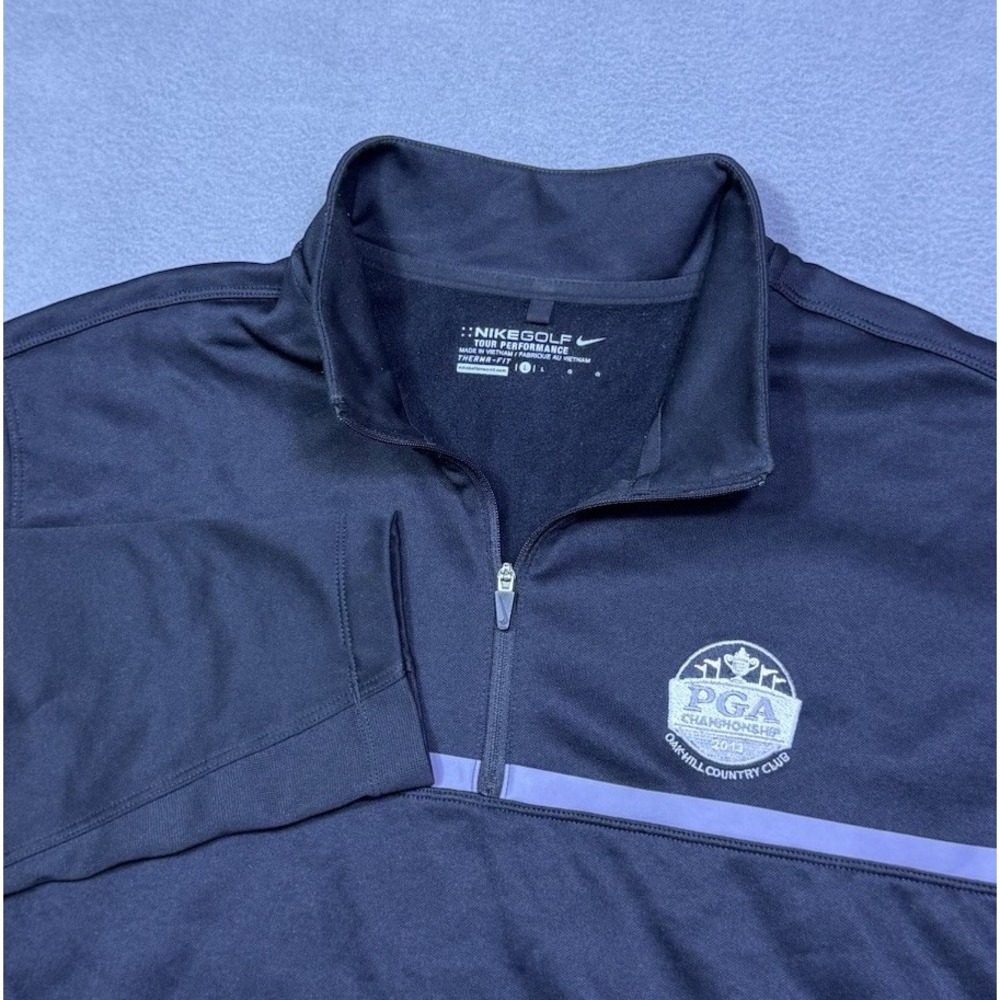 Nike Golf Jacket Mens L Tour Performance Black Fleece 2013 PGA Championship USA